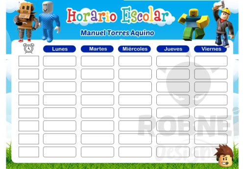 Roblox Boy Horario Escolar